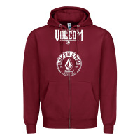 Burgundy Volcom Style Zipper Hoodie - linhVisuals