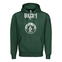 Sports Green Volcom Style Zipper Hoodie - linhVisuals