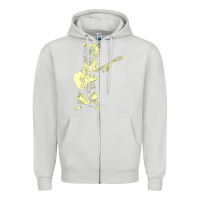 Dove Grey cat playing guitar Zipper Hoodie - linhVisuals