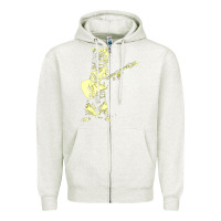 Oatmeal Heather cat playing guitar Zipper Hoodie - linhVisuals