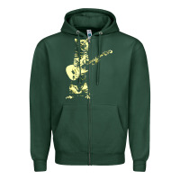 Sports Green cat playing guitar Zipper Hoodie - linhVisuals