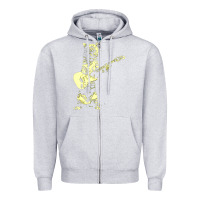 Heather Grey cat playing guitar Zipper Hoodie - linhVisuals