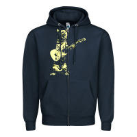 Navy cat playing guitar Zipper Hoodie - linhVisuals