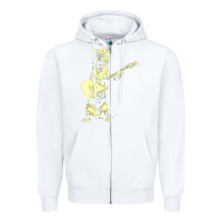 White cat playing guitar Zipper Hoodie - linhVisuals