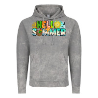 Cloud Rock Hello Summer Vintage Hoodie - CowhideDigitalArt