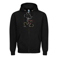 Black micke mouse tshirt Zipper Hoodie - linhVisuals