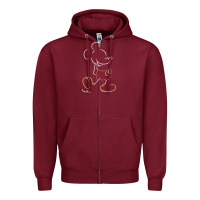Burgundy micke mouse tshirt Zipper Hoodie - linhVisuals