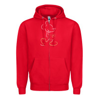 Red micke mouse tshirt Zipper Hoodie - linhVisuals
