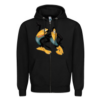 Black Heckle and Jeckle Zipper Hoodie - linhVisuals