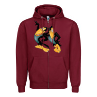 Burgundy Heckle and Jeckle Zipper Hoodie - linhVisuals