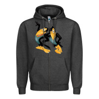 Charcoal Heather Heckle and Jeckle Zipper Hoodie - linhVisuals