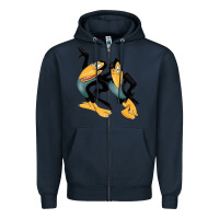 Navy Heckle and Jeckle Zipper Hoodie - linhVisuals