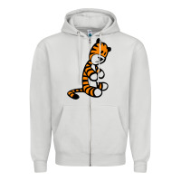 Dove Grey Calvin Bill Watterson Zipper Hoodie - linhVisuals