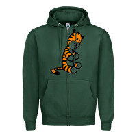 Sports Green Calvin Bill Watterson Zipper Hoodie - linhVisuals