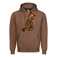 Chestnut Calvin Bill Watterson Zipper Hoodie - linhVisuals