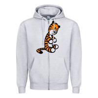 Heather Grey Calvin Bill Watterson Zipper Hoodie - linhVisuals