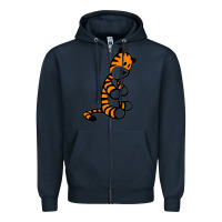 Navy Calvin Bill Watterson Zipper Hoodie - linhVisuals