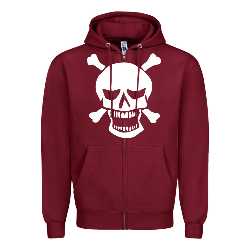 Skull Crossbones Zipper Hoodie by linhVisuals | Teevron