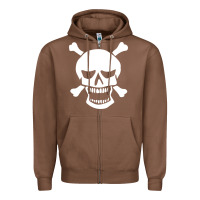 Chestnut skull crossbones Zipper Hoodie - linhVisuals
