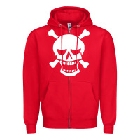Red skull crossbones Zipper Hoodie - linhVisuals