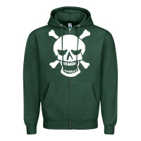 Sports Green skull crossbones Zipper Hoodie - linhVisuals