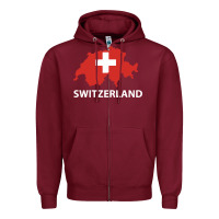 Burgundy switzerland Zipper Hoodie - linhVisuals