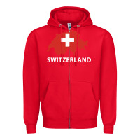 Red switzerland Zipper Hoodie - linhVisuals