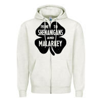 Oatmeal Heather prone to shenanigans and malarkey Zipper Hoodie - linhVisuals