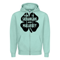 Seafoam prone to shenanigans and malarkey Zipper Hoodie - linhVisuals
