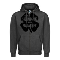 Charcoal Heather prone to shenanigans and malarkey Zipper Hoodie - linhVisuals