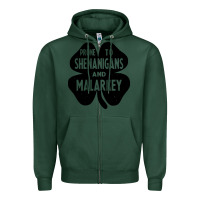 Sports Green prone to shenanigans and malarkey Zipper Hoodie - linhVisuals