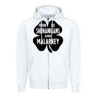 White prone to shenanigans and malarkey Zipper Hoodie - linhVisuals