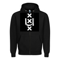 Black Amsterdam University Zipper Hoodie - linhVisuals