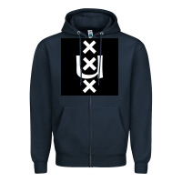 Navy Amsterdam University Zipper Hoodie - linhVisuals