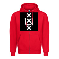 Red Amsterdam University Zipper Hoodie - linhVisuals
