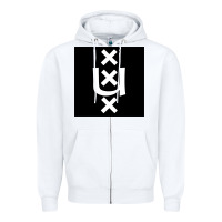 White Amsterdam University Zipper Hoodie - linhVisuals