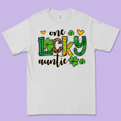 One Lucky Auntie St. Patrick's Premium Tee Designed By Oliviacreatesart