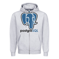 Heather Grey Postgresql Zipper Hoodie - linhVisuals