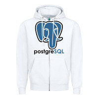 White Postgresql Zipper Hoodie - linhVisuals