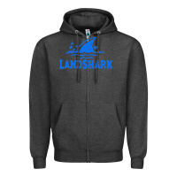 Charcoal Heather landshark Zipper Hoodie - linhVisuals