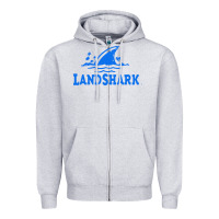 Heather Grey landshark Zipper Hoodie - linhVisuals