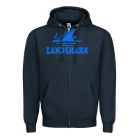 Navy landshark Zipper Hoodie - linhVisuals