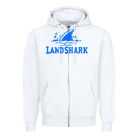 White landshark Zipper Hoodie - linhVisuals
