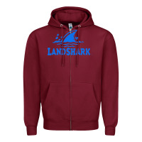 Burgundy landshark Zipper Hoodie - linhVisuals