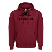 Burgundy landshark Zipper Hoodie - linhVisuals