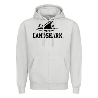 Dove Grey landshark Zipper Hoodie - linhVisuals