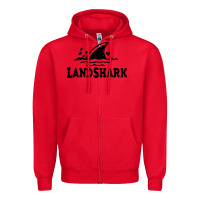 Red landshark Zipper Hoodie - linhVisuals