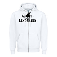 White landshark Zipper Hoodie - linhVisuals