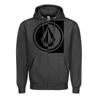 Charcoal Heather Volcom Style Zipper Hoodie - linhVisuals