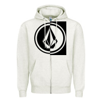 Oatmeal Heather Volcom Style Zipper Hoodie - linhVisuals
